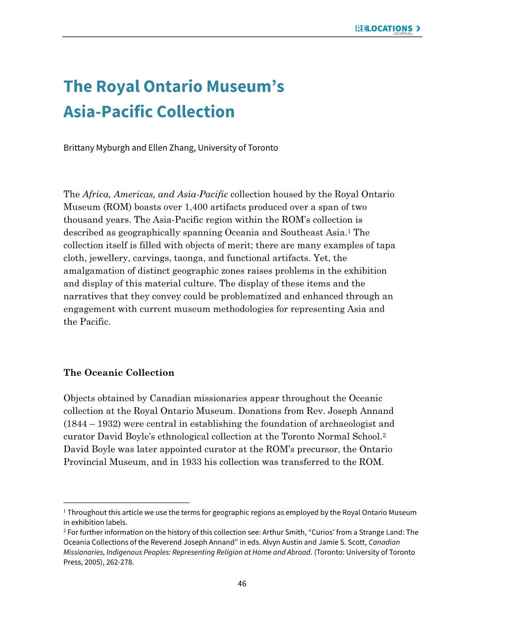 The Royal Ontario Museum's Asia-Pacific Collection