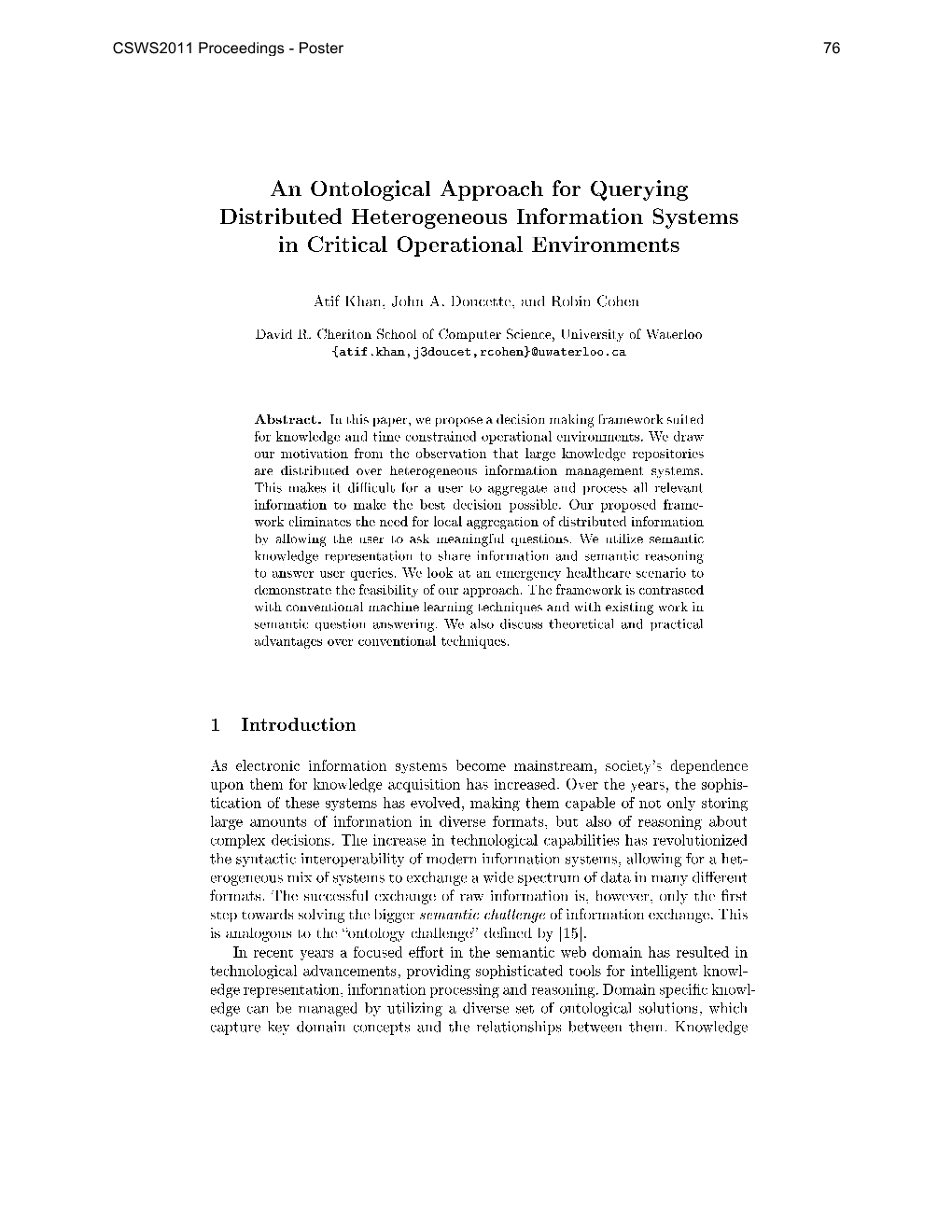 An Ontological Approach for Querying Distributed Heterogeneous Information Systems in Critical Operational Environments