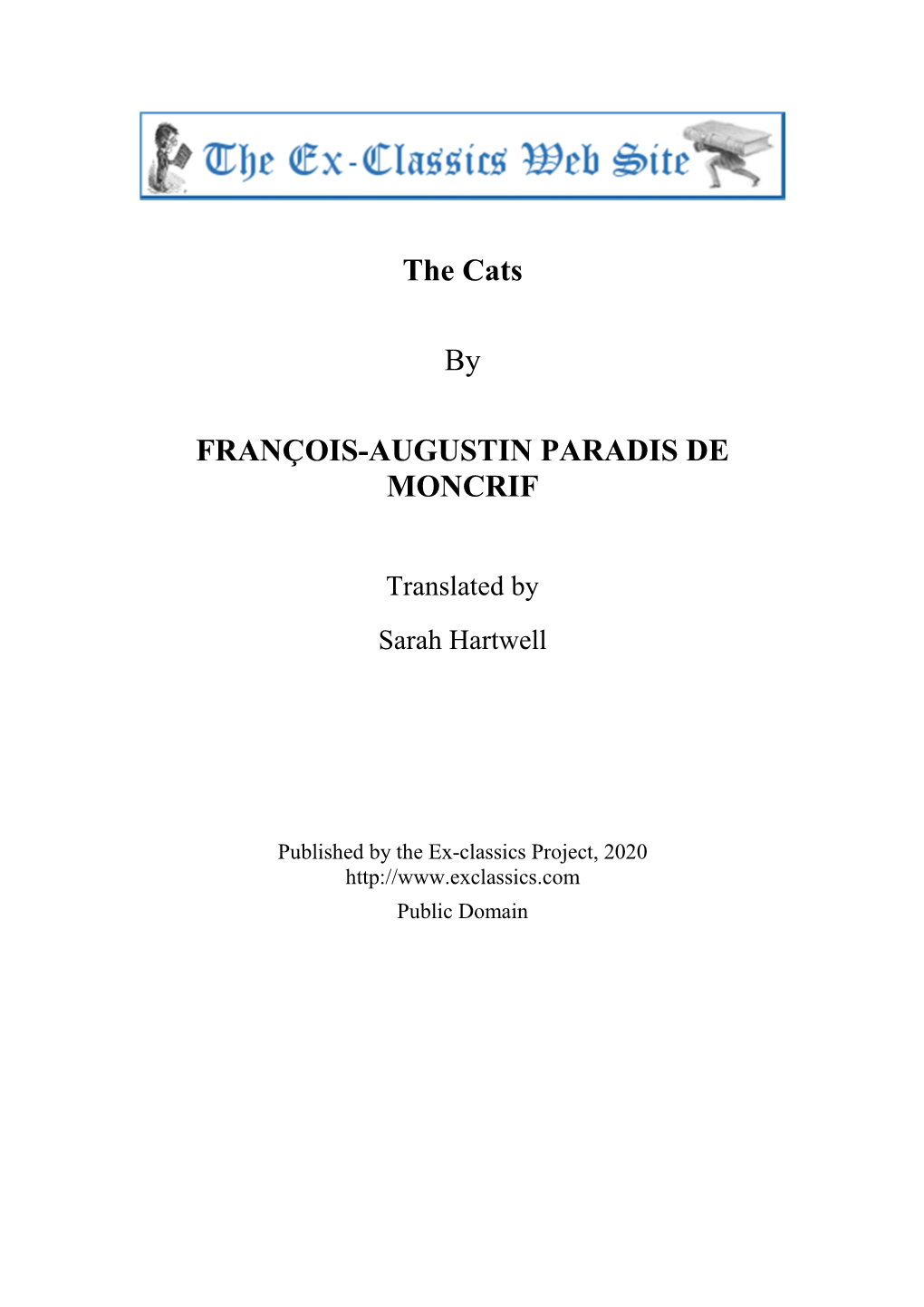 The Cats by FRANÇOIS-AUGUSTIN PARADIS DE MONCRIF