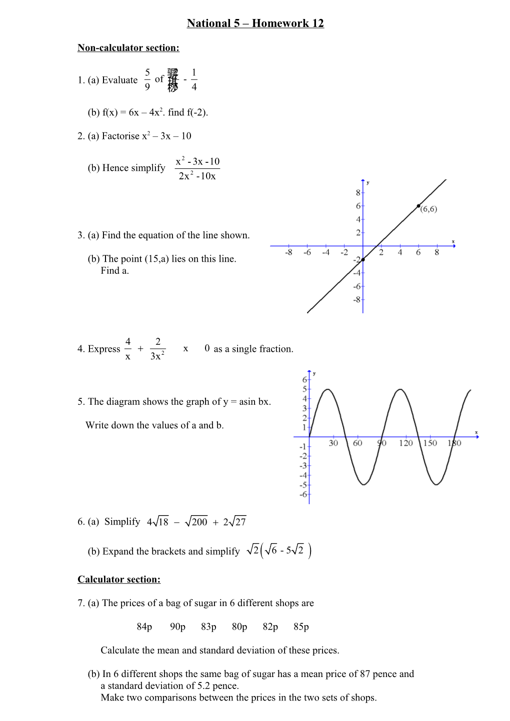 National 5 Homework 12