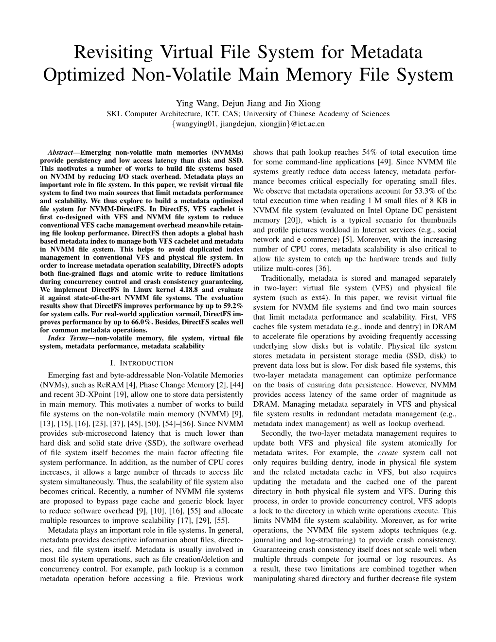 Revisiting Virtual File System for Metadata Optimized Non-Volatile Main Memory File System