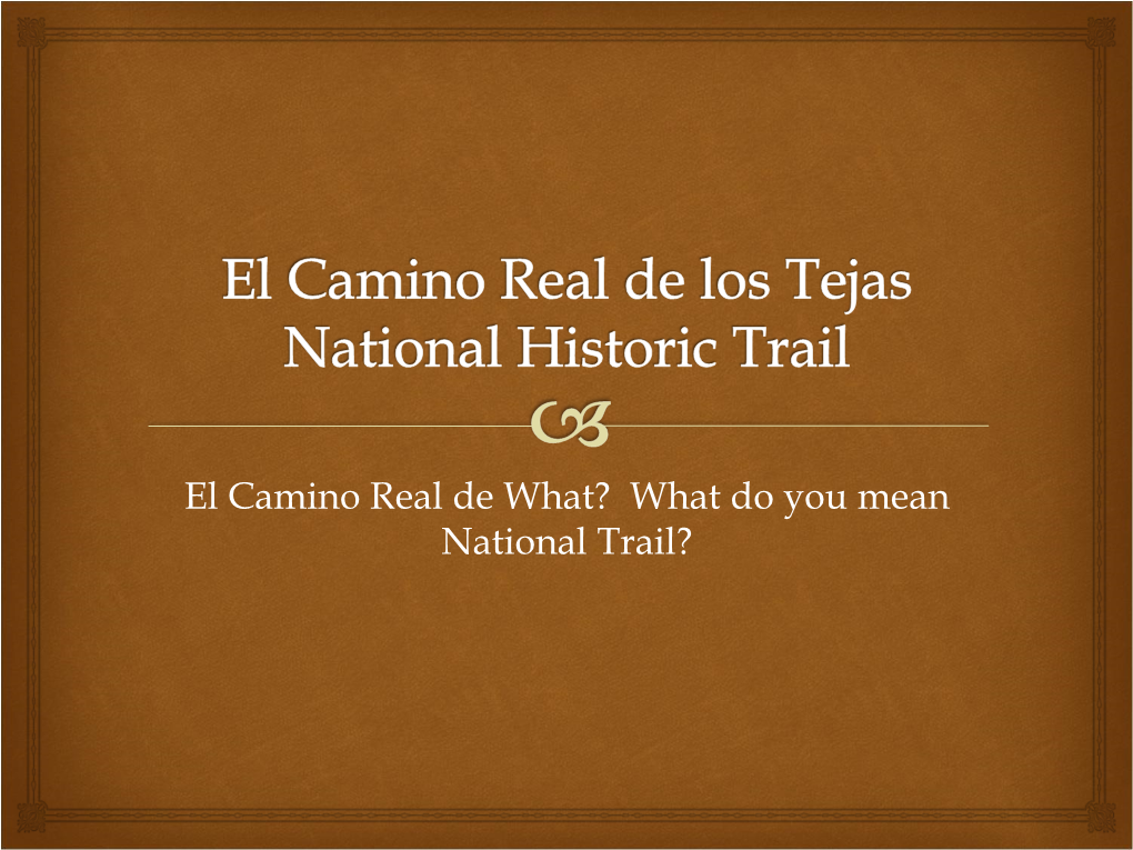 El Camino Real De Los Tejas NHT Association