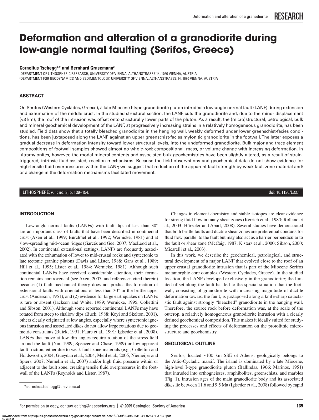 Deformation and Alteration of a Granodiorite | RESEARCH