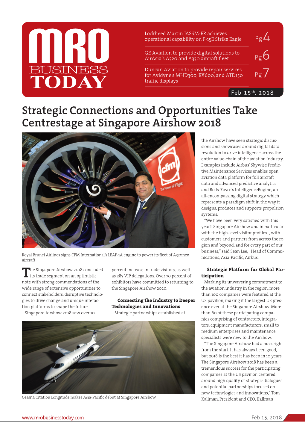 Strategic Connections and Opportunities Take Centrestage at Singapore Airshow 2018