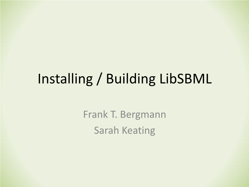 Installing / Building Libsbml