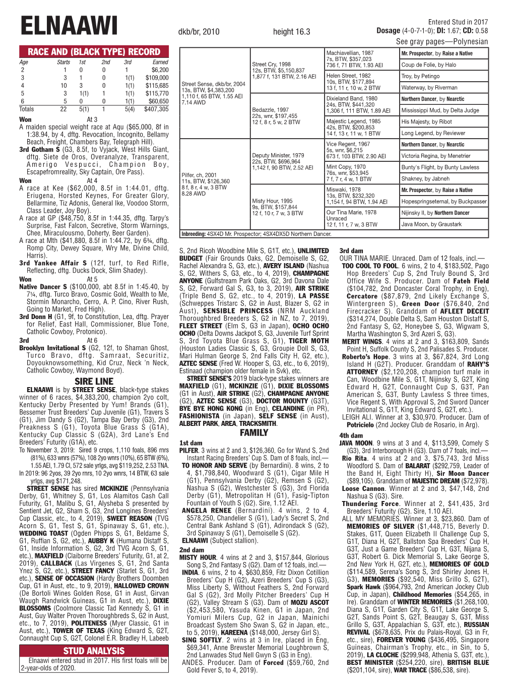 Race and (Black Type) Record Sire Line