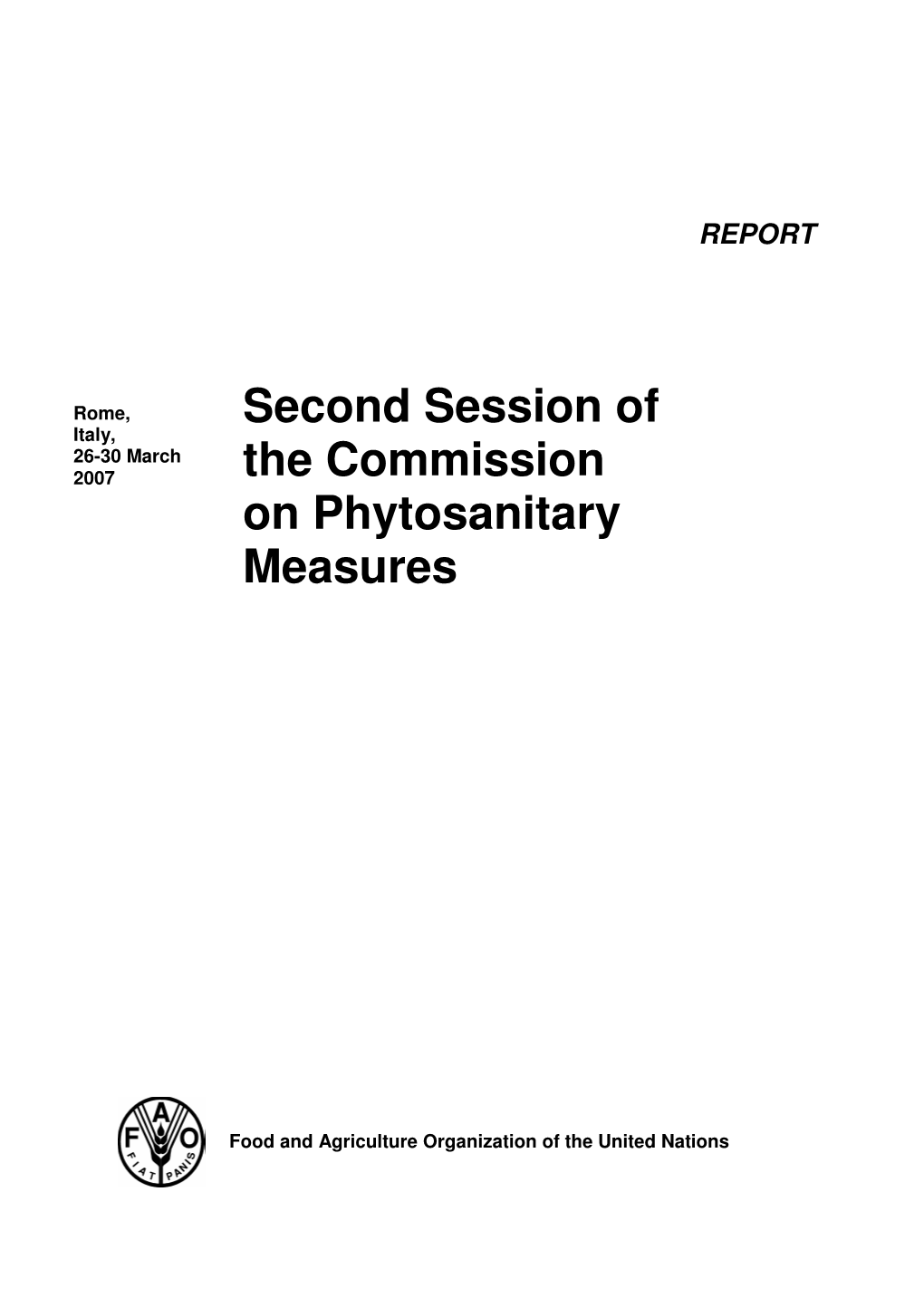 Second Session of the Commission on Phytosanitary Measures