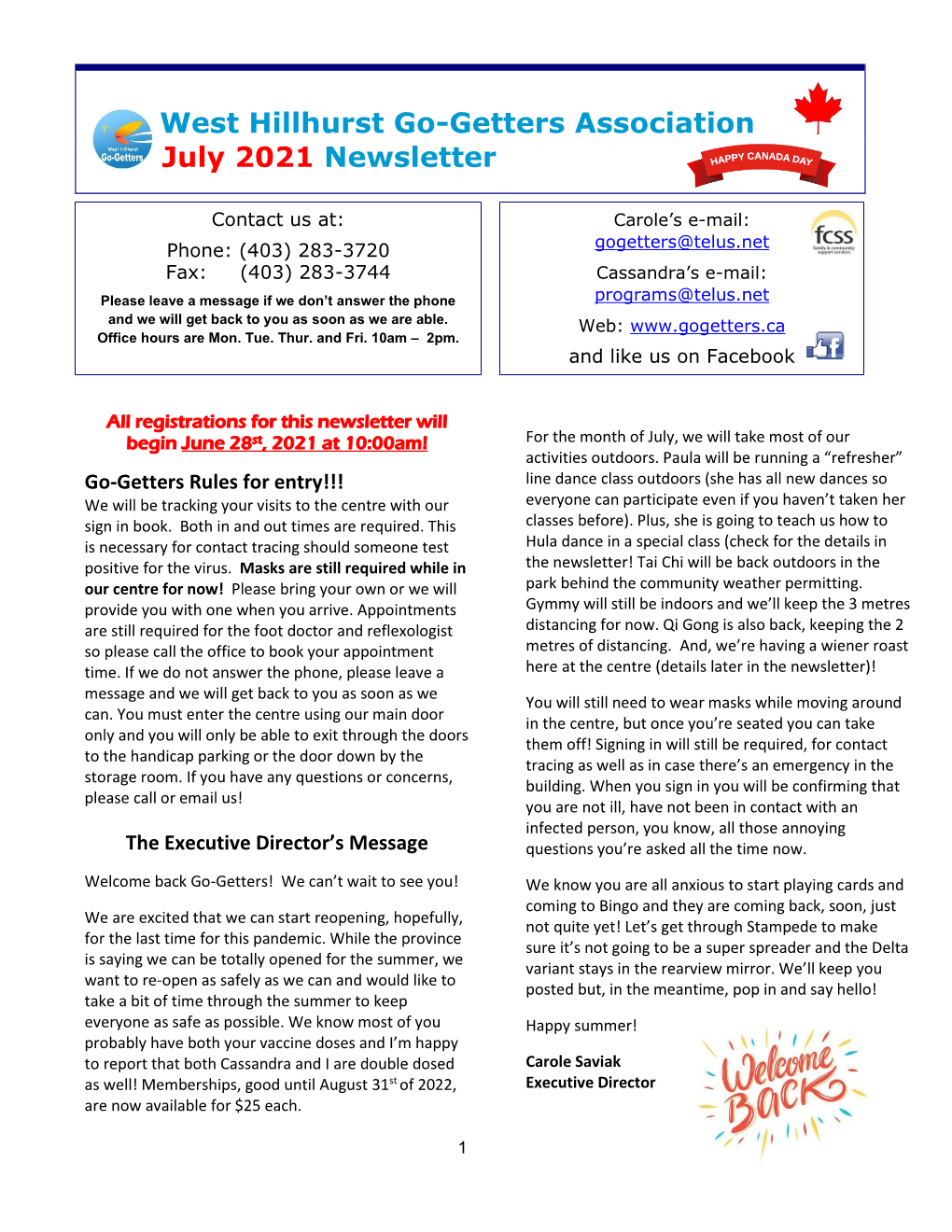 July Newsletter 2021