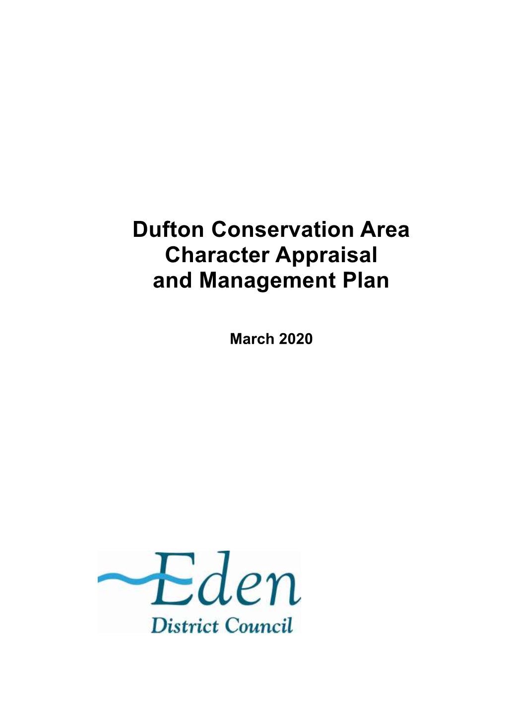 Dufton Conservation Area Character Appraisal and Management Plan