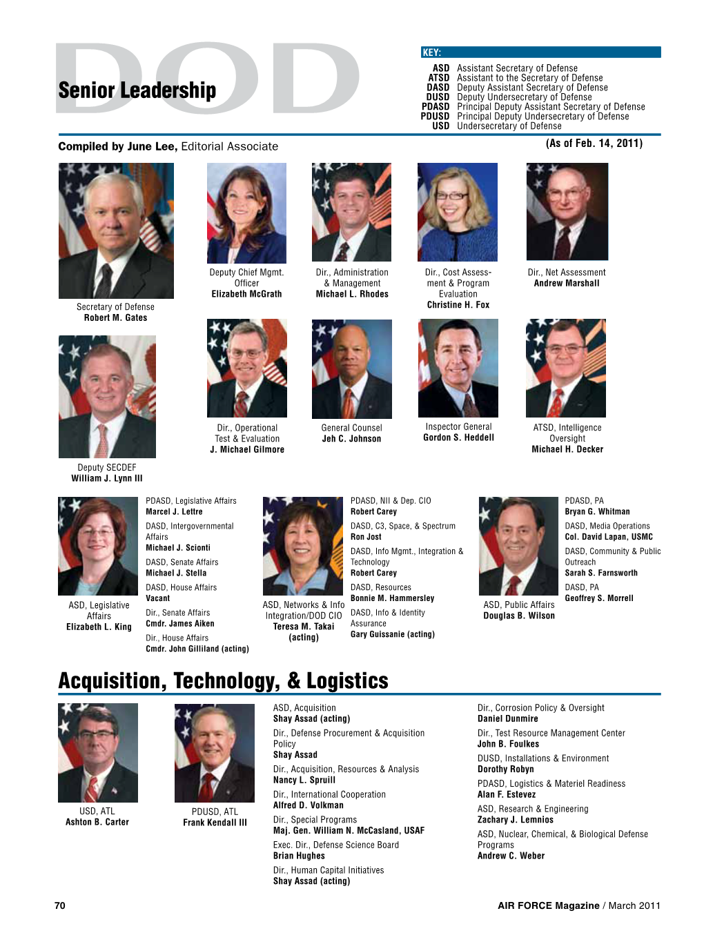 DOD Senior Leadership Photochart