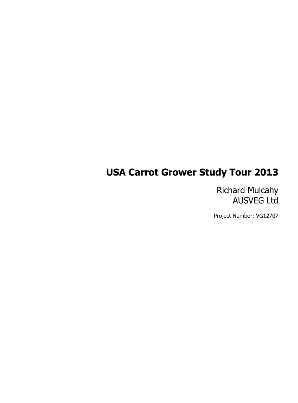 USA Carrot Grower Study Tour 2013