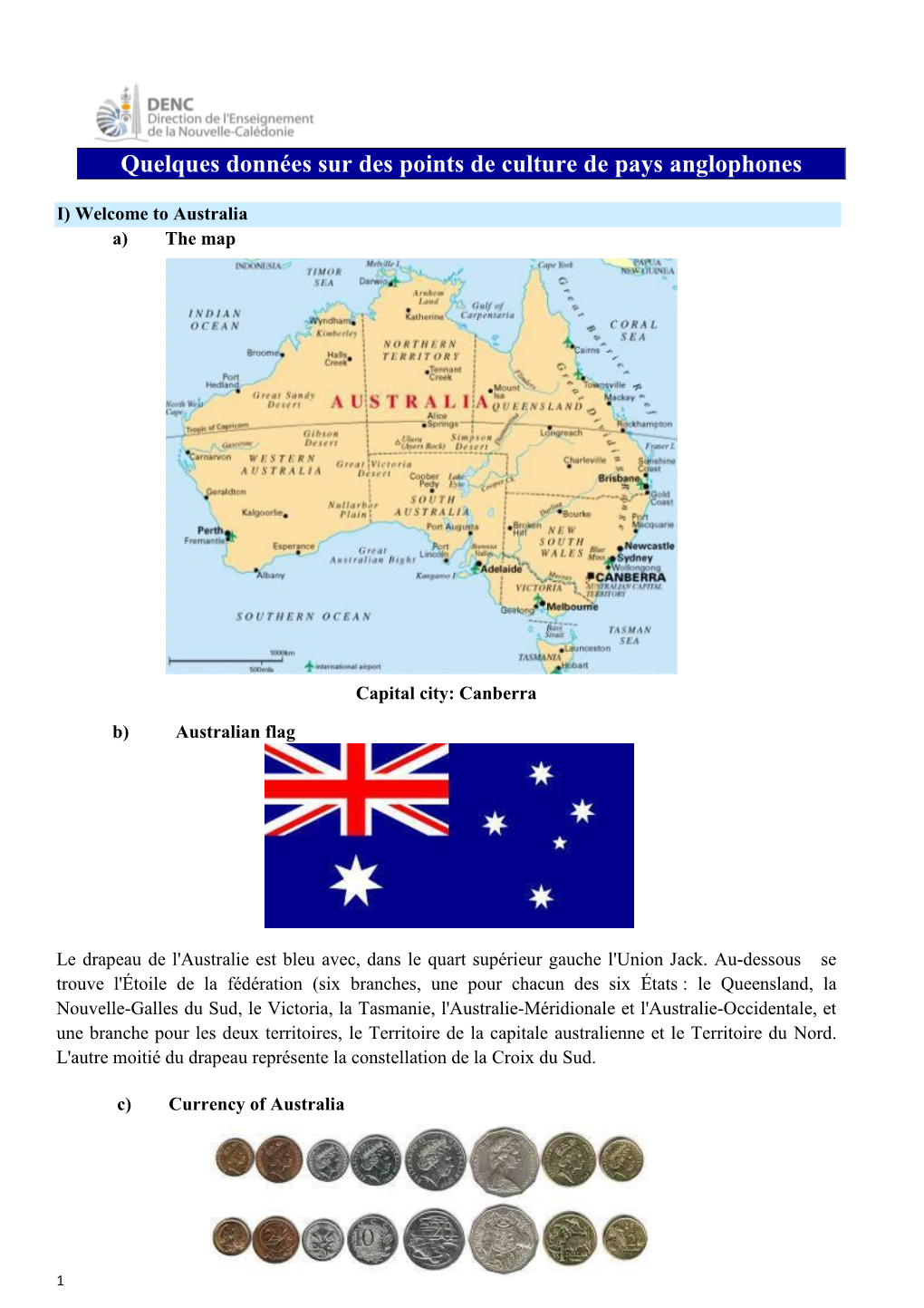 Quelques Données Sur Des Points De Culture De Pays Anglophones