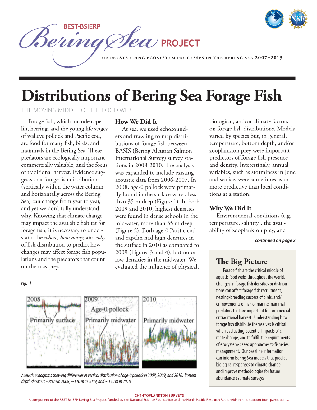 Distributions of Bering Sea Forage Fish