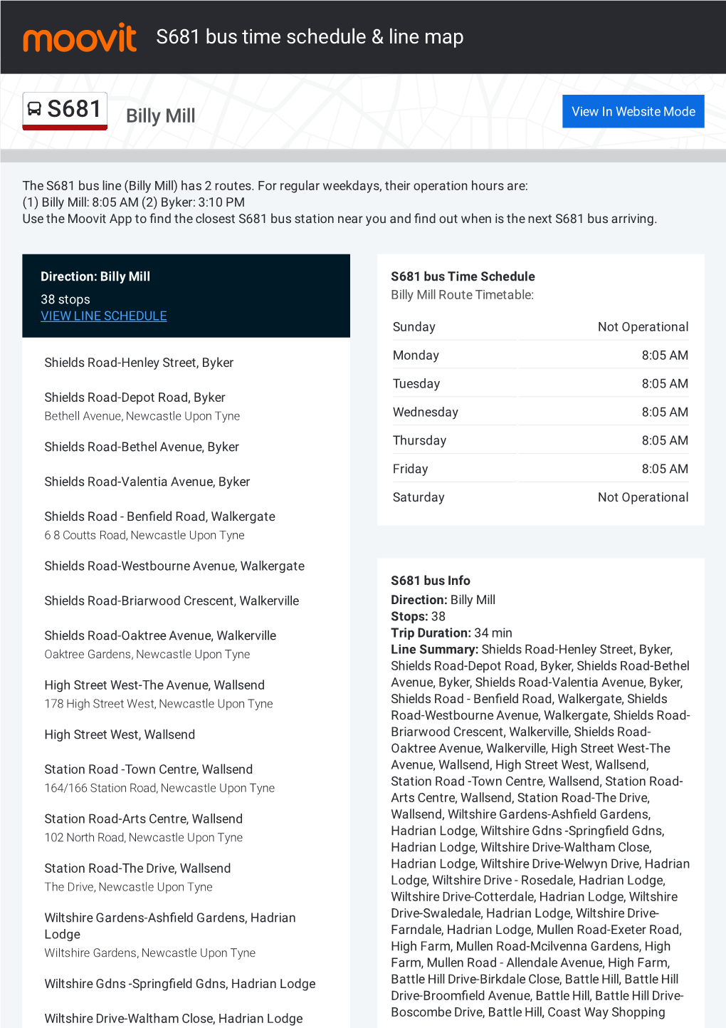 S681 Bus Time Schedule & Line Route