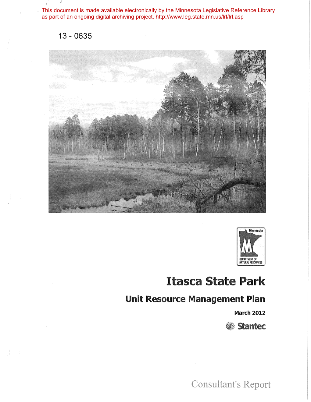 Itasca Tate Park Unit Resource Anagement Plan