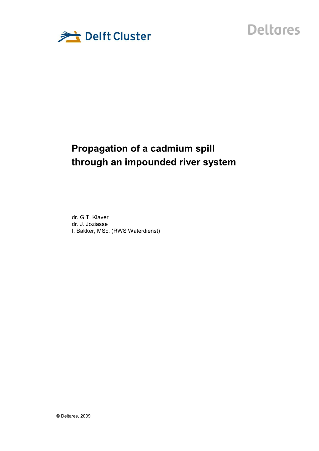 Propagation of a Cadmium Spill Through an Impounded River System