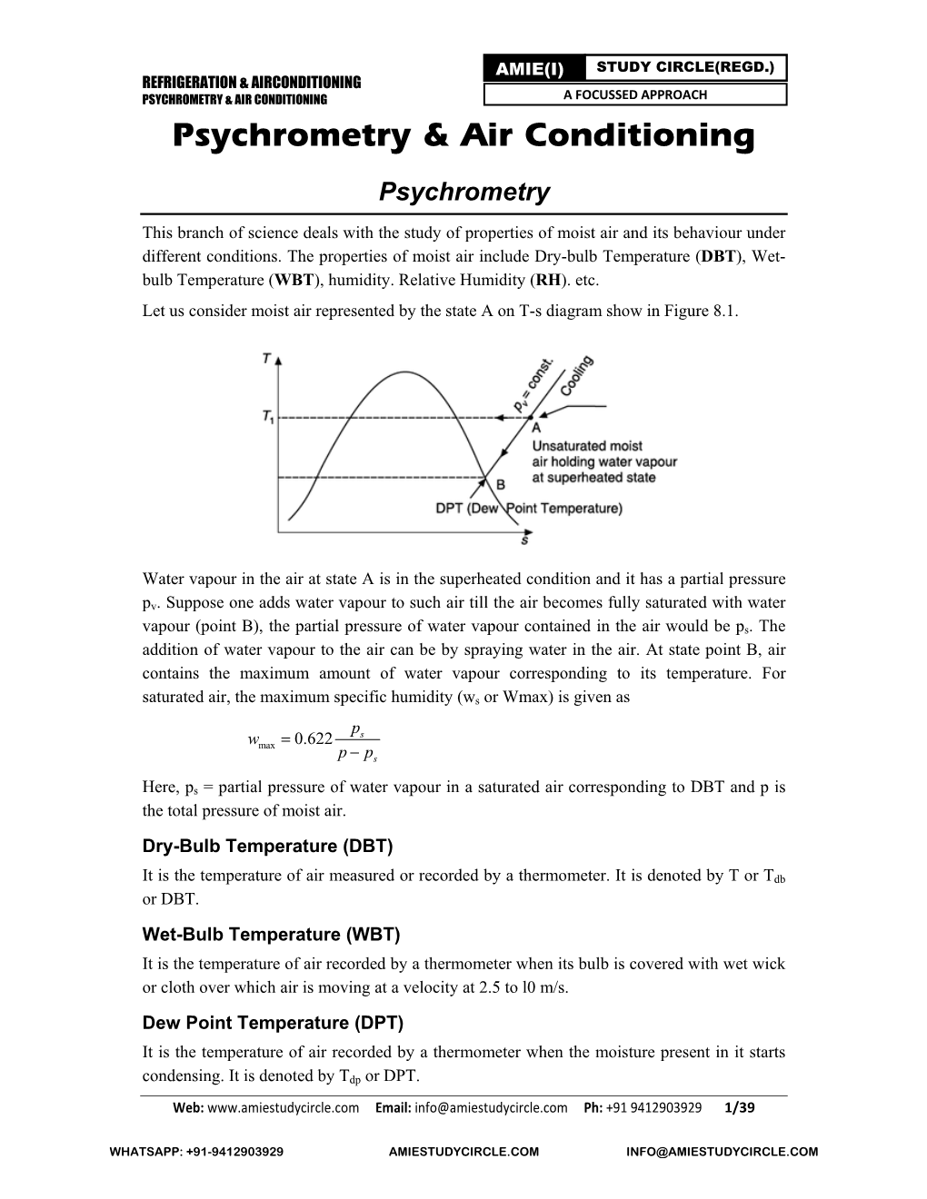 Psychrometry & Air Conditioning