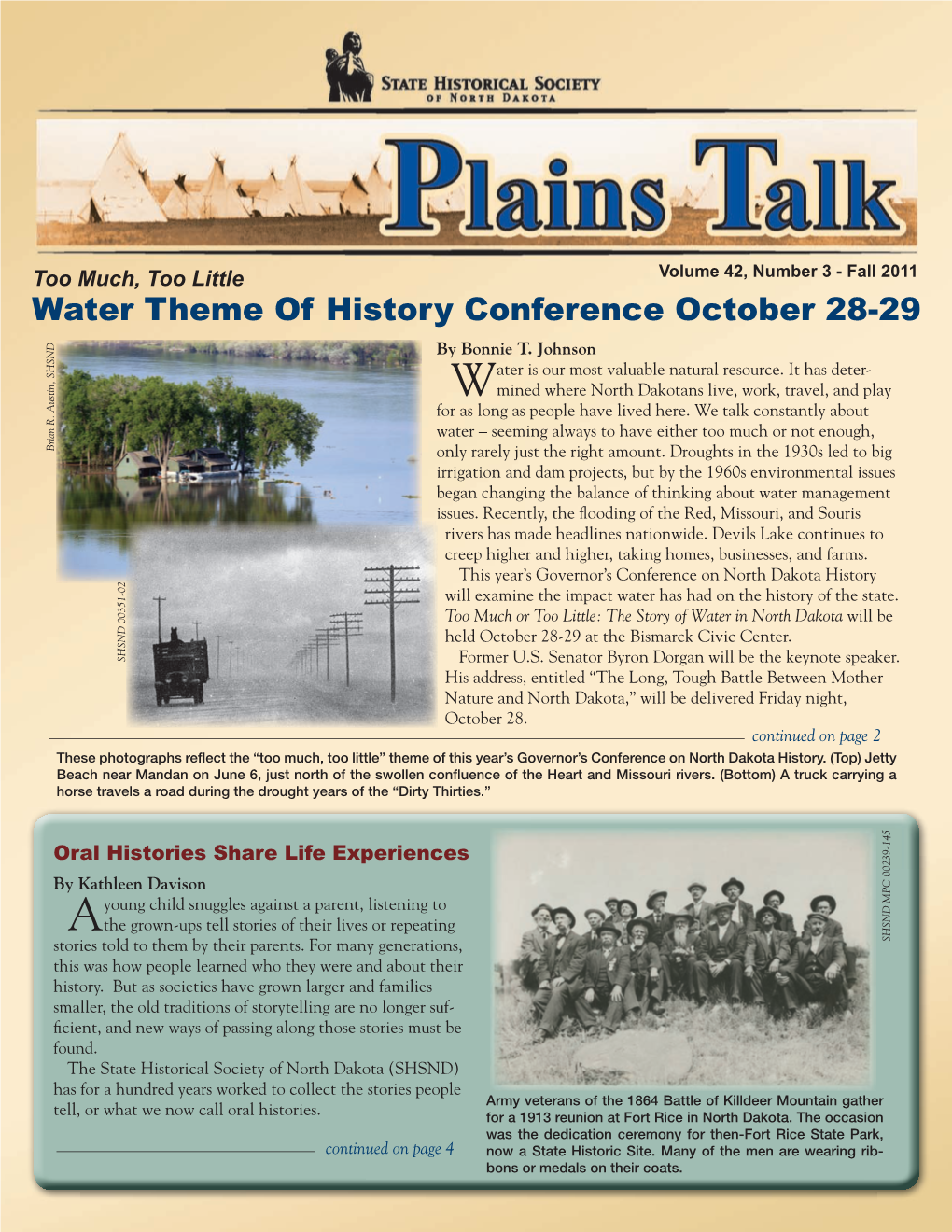 Plains Talk Volume 42 Fall 2011 (Pdf)