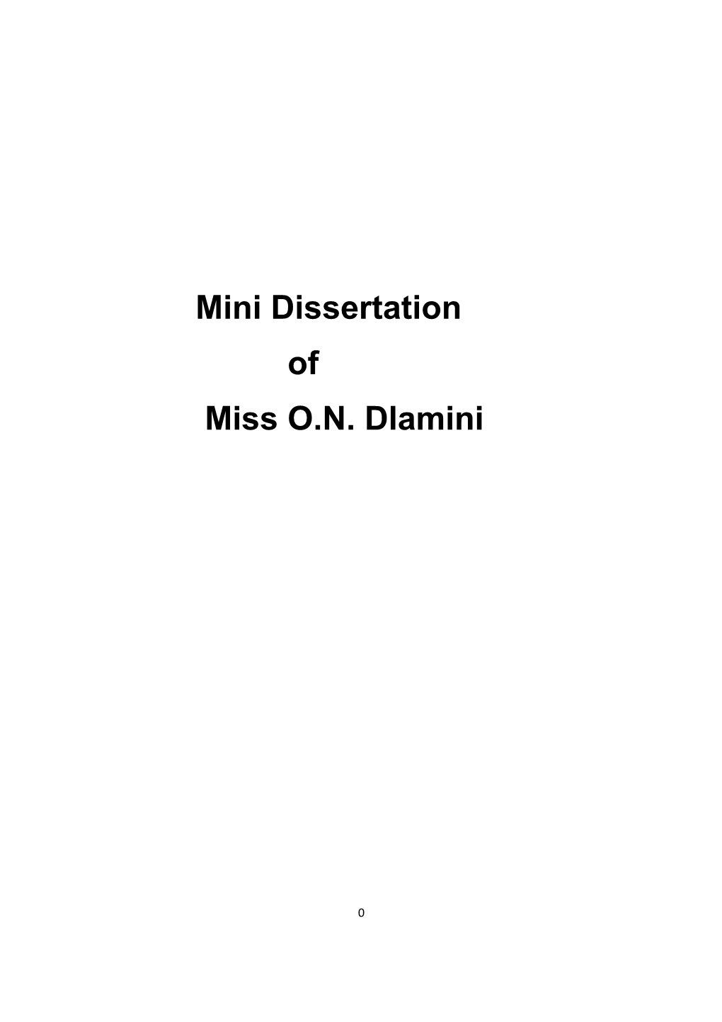 Mini Dissertation of Miss O.N. Dlamini