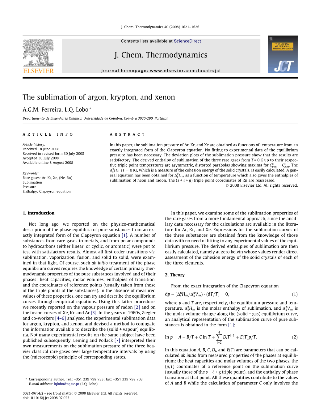 The Sublimation of Argon, Krypton, and Xenon