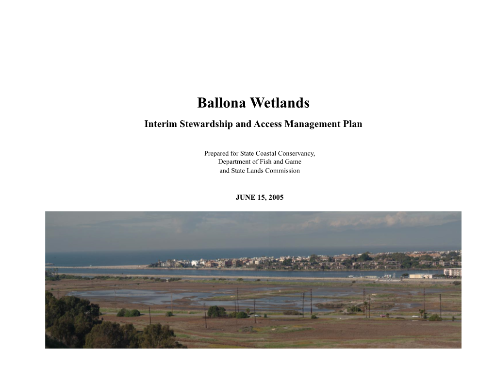 Ballona Wetlands Interim Stewardship and Access Management Plan