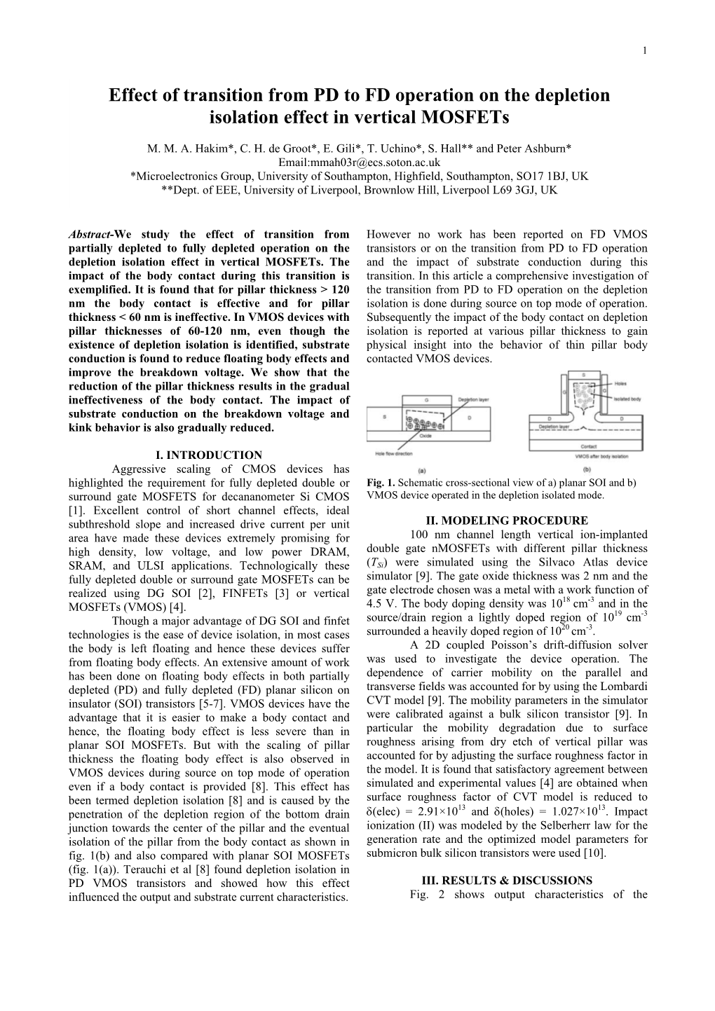 Effect of Transition from PD to FD Operation on the Depletion Isolation Effect in Vertical Mosfets
