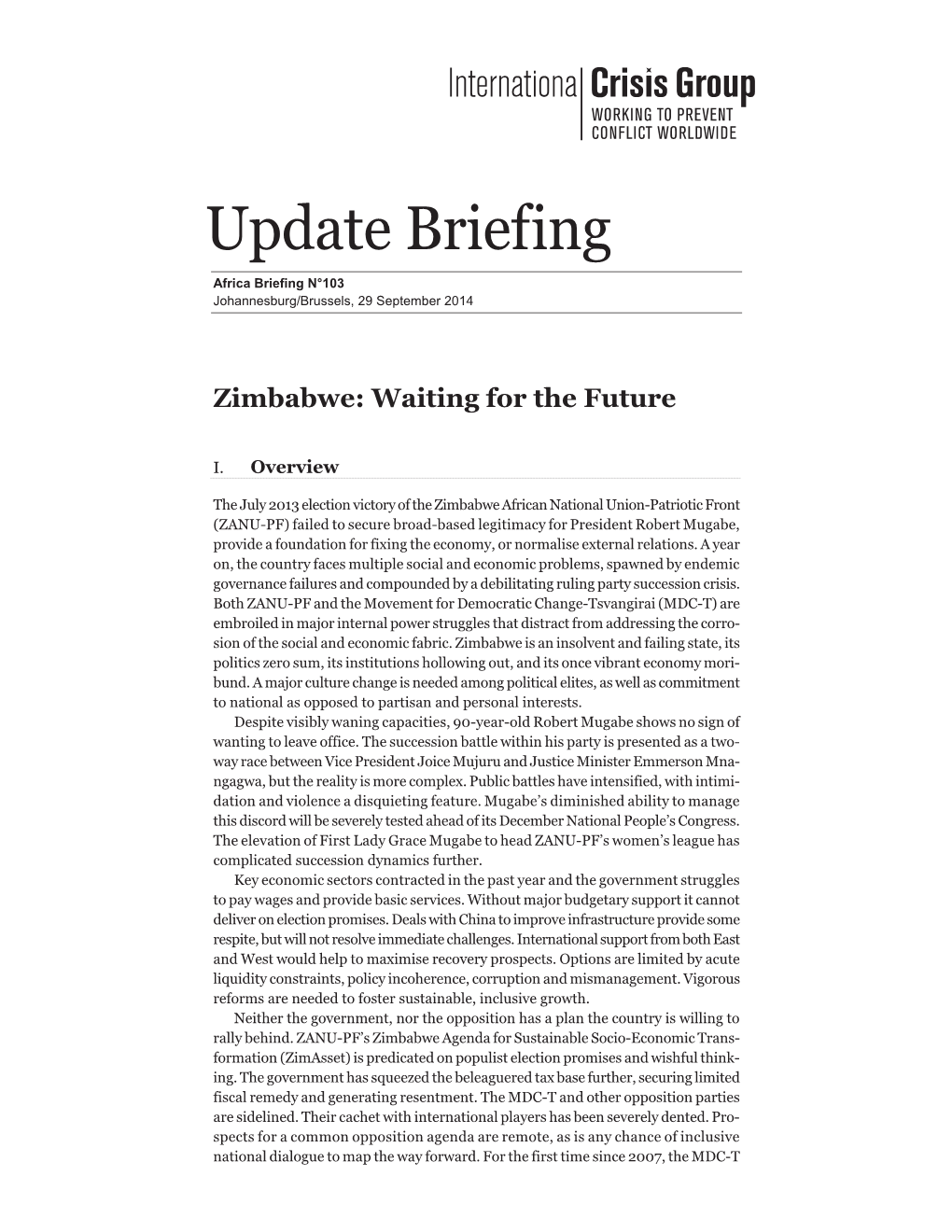 Zimbabwe: Waiting for the Future