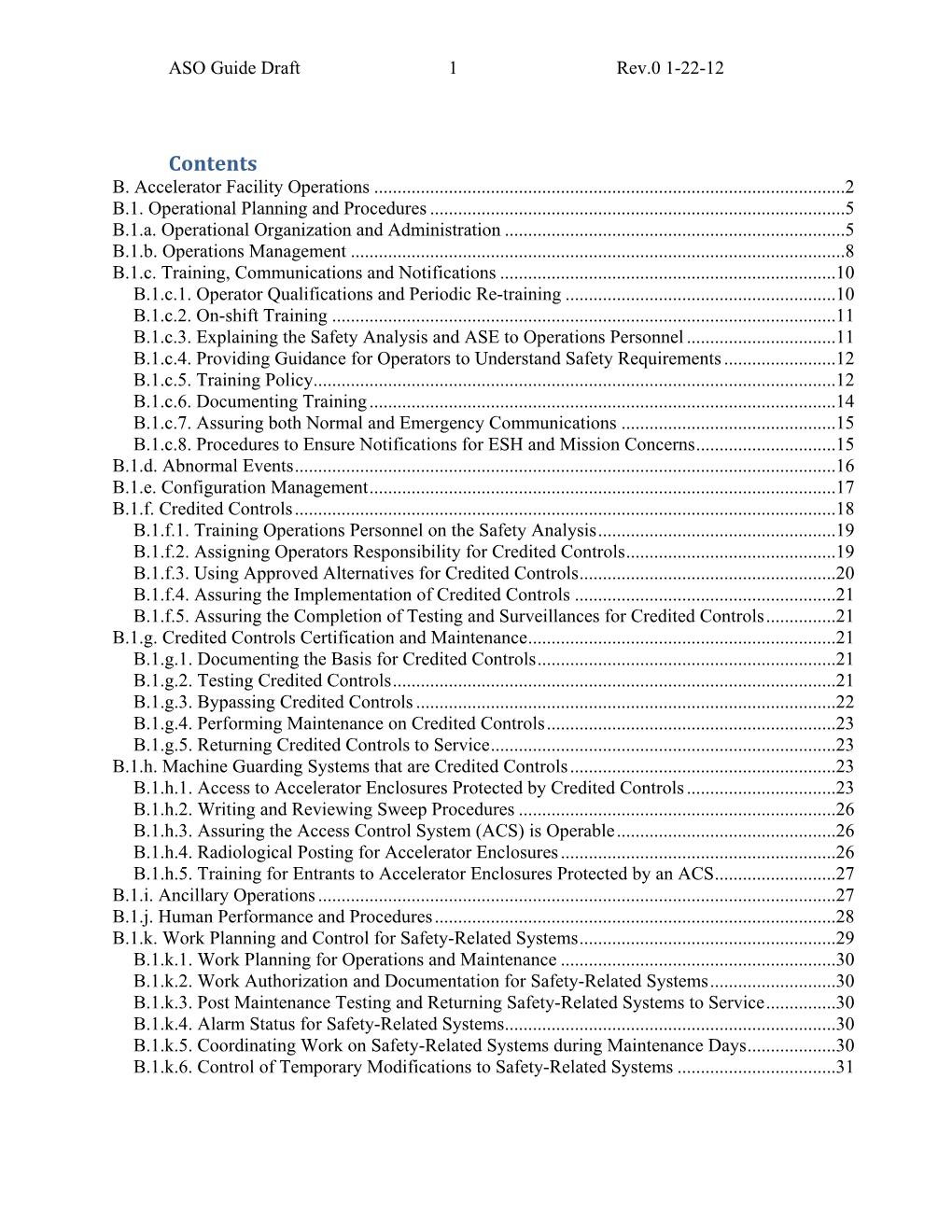 C-AD SAD Chapter 5, Accelerator Safety Envelope