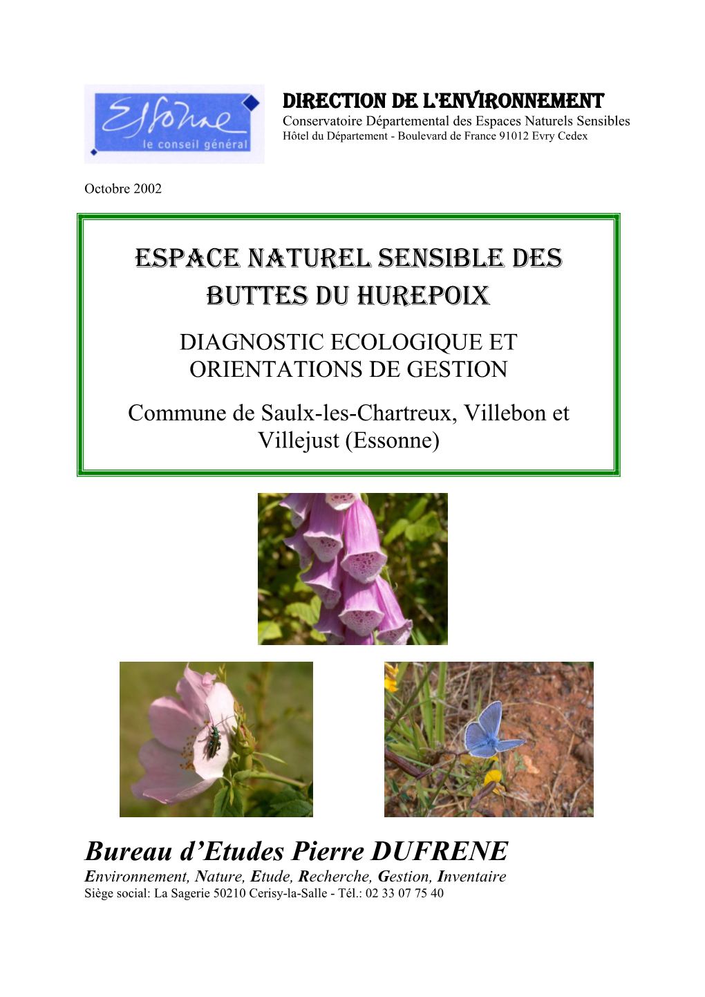 Espace Naturel Sensible Des Buttes Du Hurepoix Bureau D'etudes Pierre