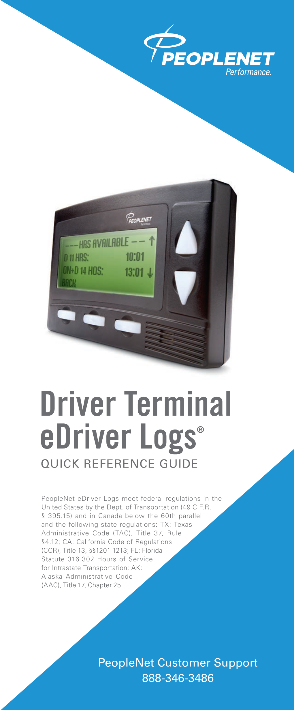 Driver Terminal Edriver Logs® QUICK REFERENCE GUIDE