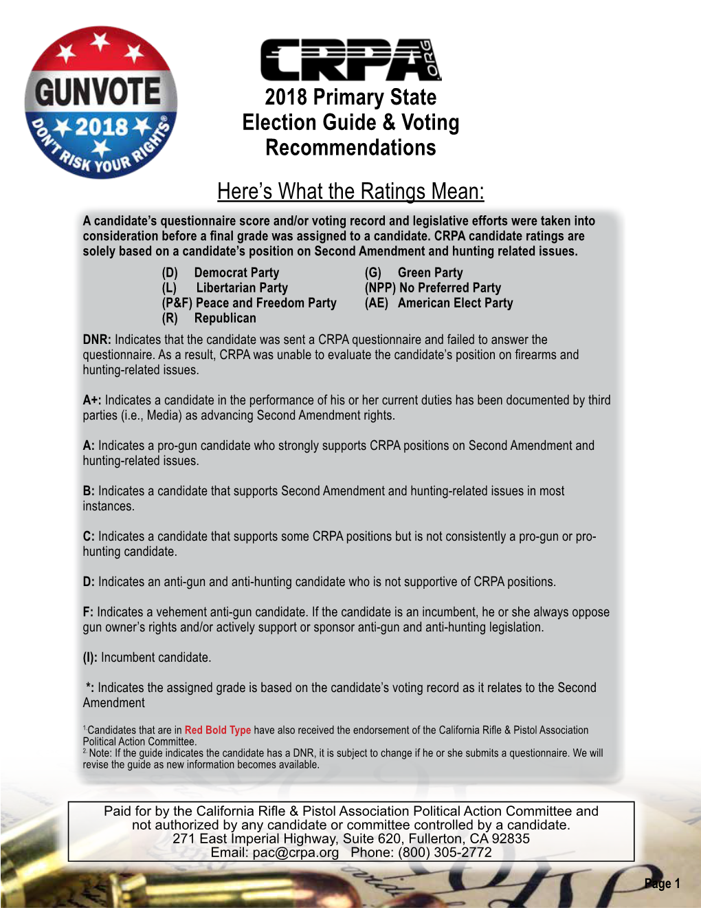 2018 Primary State Election Guide & Voting Recommendations Here's