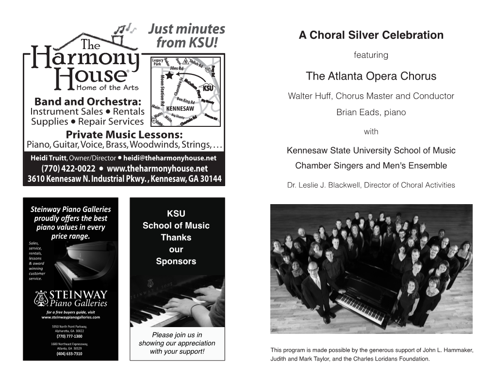 A Choral Silver Celebration the Atlanta Opera Chorus