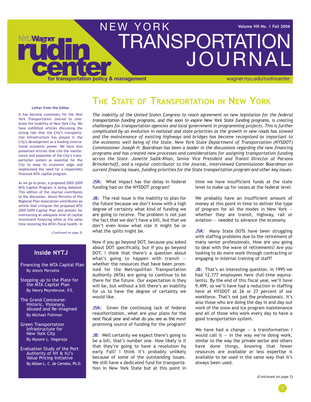 NYU Rudin Transport Journal.Qxd