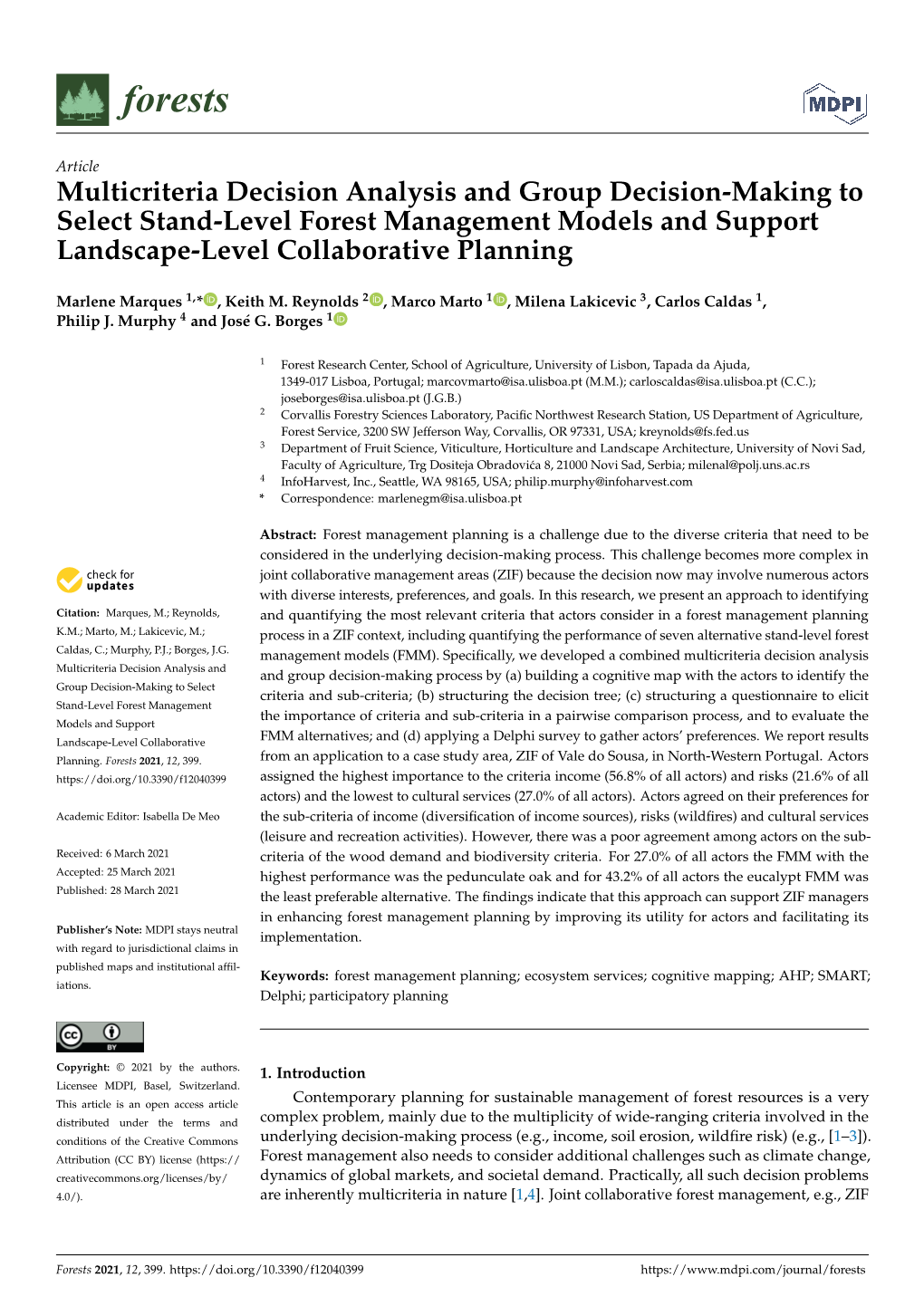 Multicriteria Decision Analysis and Group Decision-Making to Select Stand-Level Forest Management Models and Support Landscape-Level Collaborative Planning