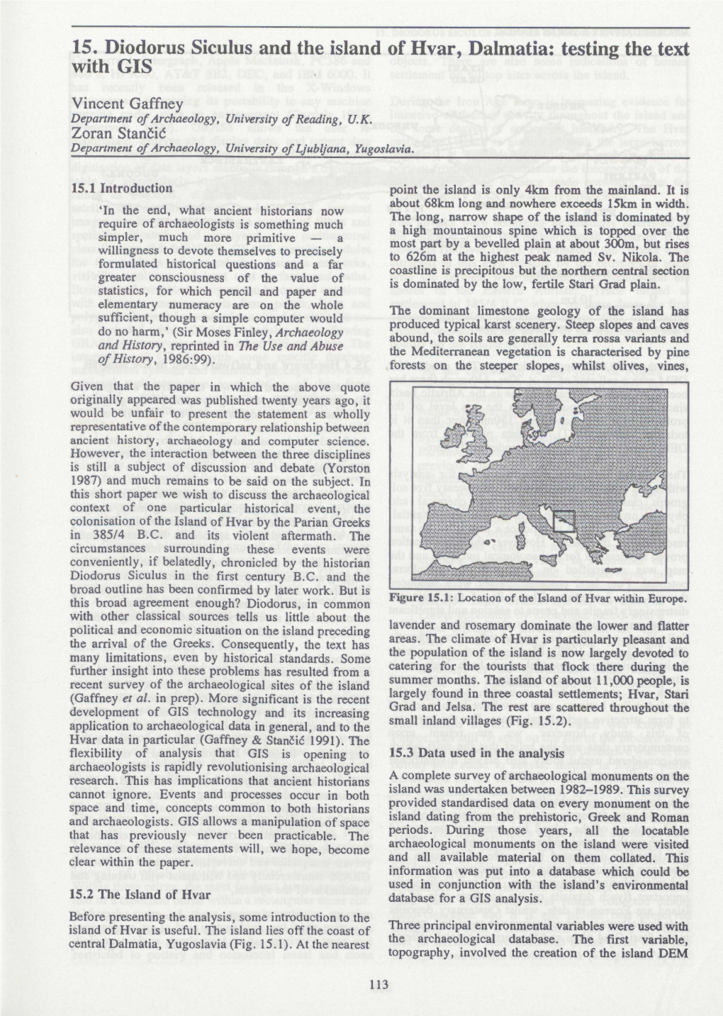 15. Diodorus Siculus and the Island of Hvar, Dalmatia: Testing the Text with GIS