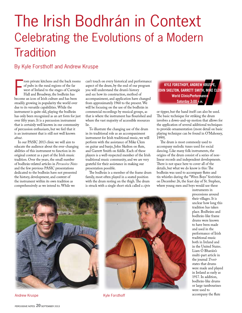 The Irish Bodhrán in Context Celebrating the Evolutions of a Modern Tradition