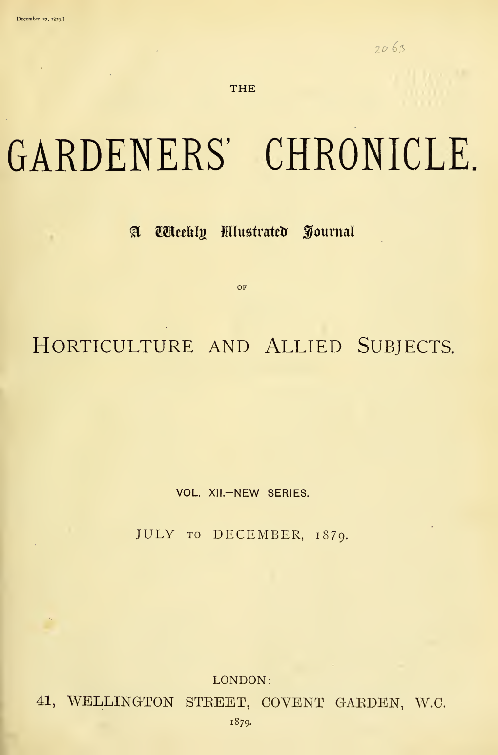 The Gardeners' Chronicle