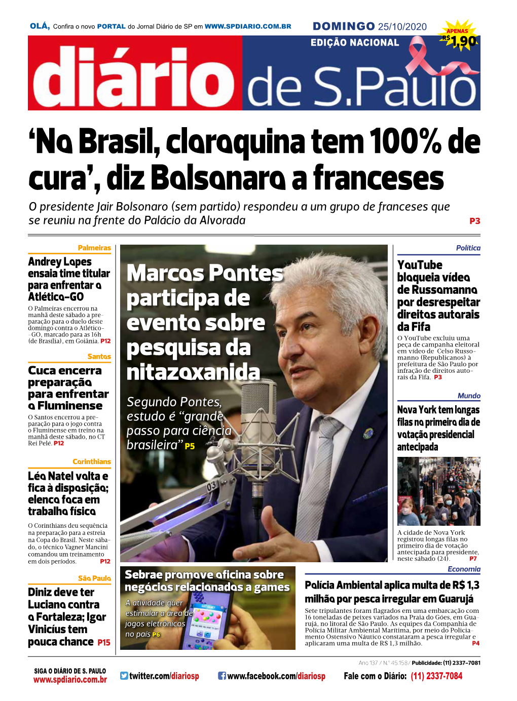 'No Brasil, Cloroquina Tem 100% De Cura', Diz Bolsonaro a Franceses