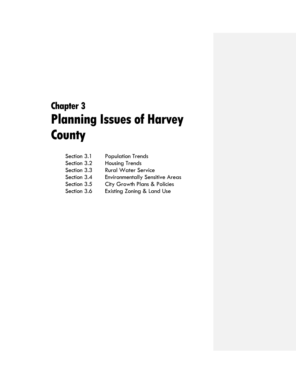 Chapter 3 Planning Issues of Harvey County