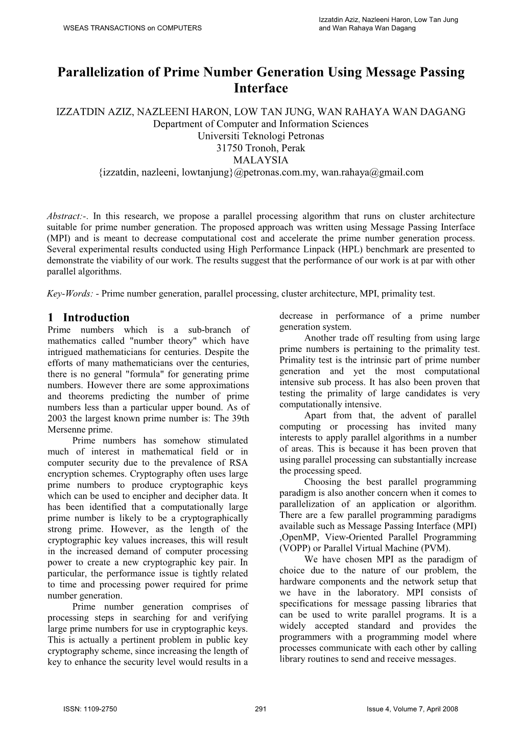 Parallelization of Prime Number Generation Using Message Passing Interface