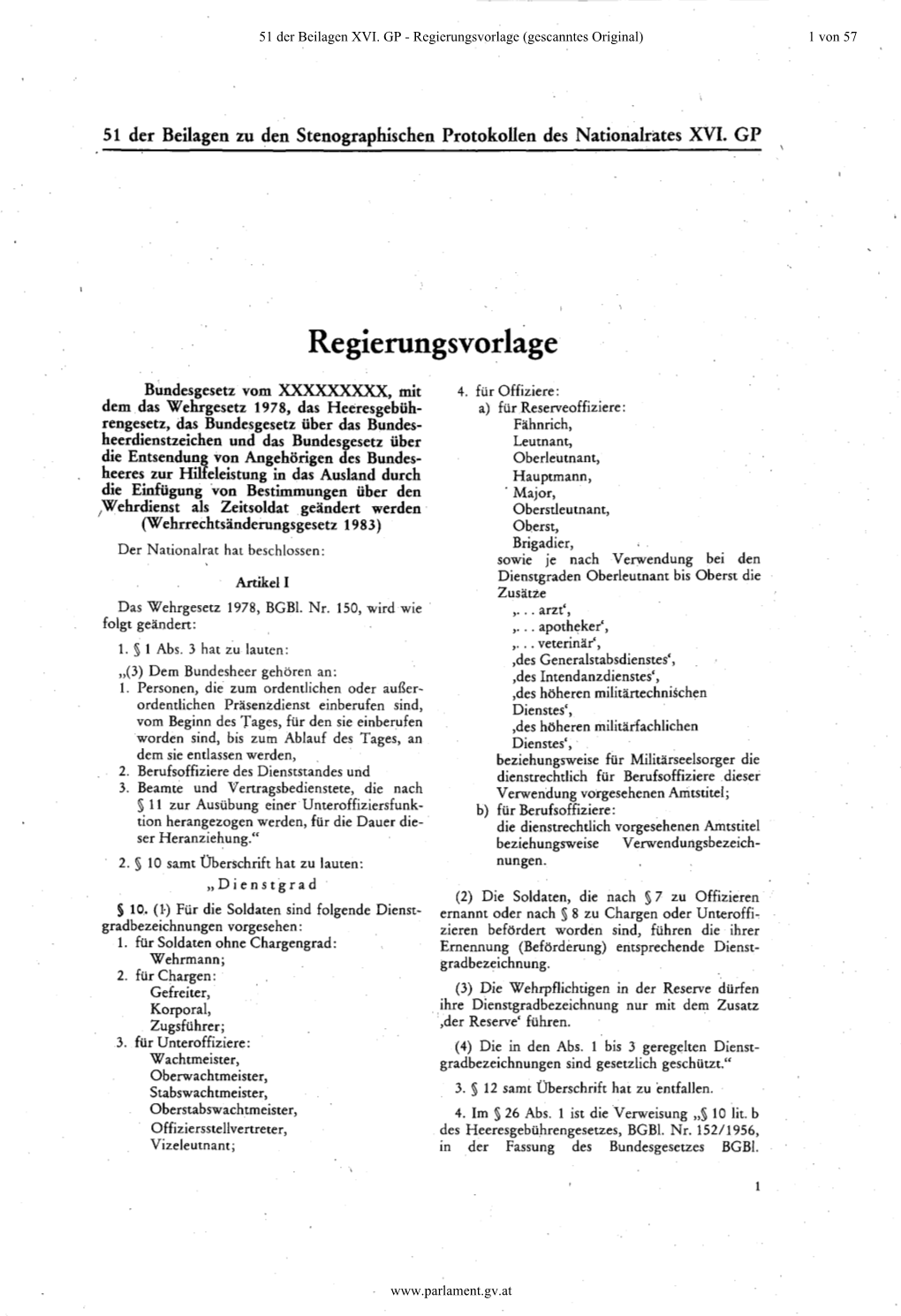 Regierungsvorlage (Gescanntes Original) 1 Von 57