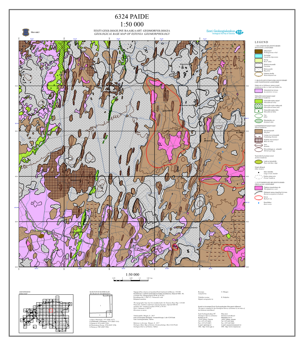 6324 Paide 1:50 000 Eesti Geoloogiline Baaskaart