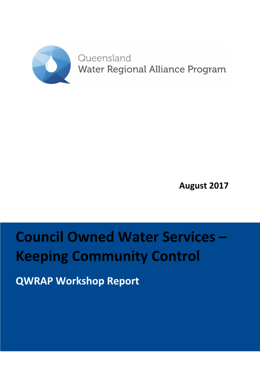 Council Owned Water Services – Keeping Community Control