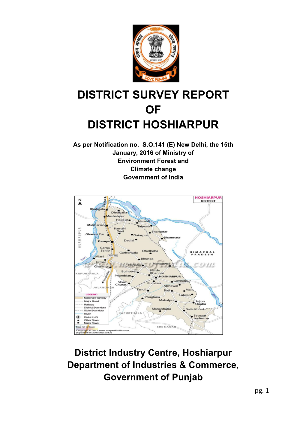 District Survey Report of District Hoshiarpur