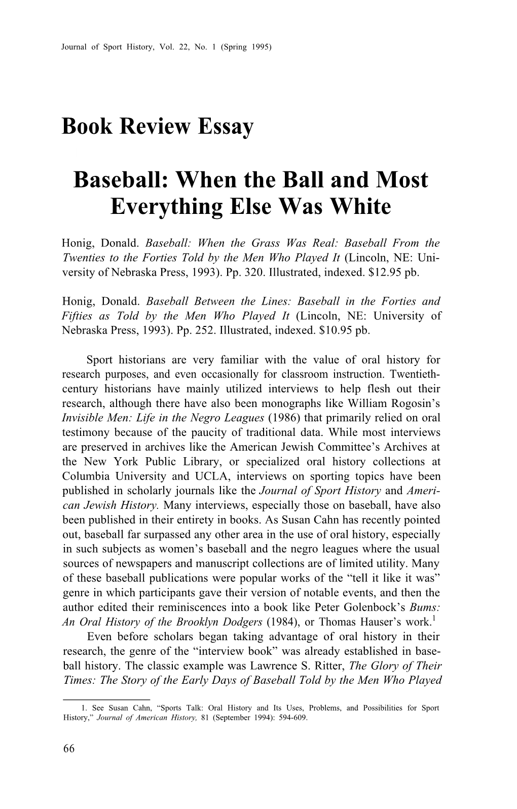 Book Review Essay Baseball