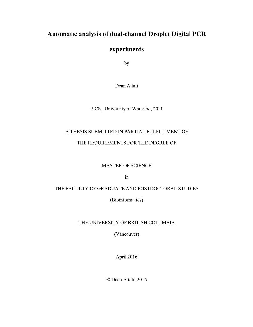 Automatic Analysis of Dual-Channel Droplet Digital PCR Experiments