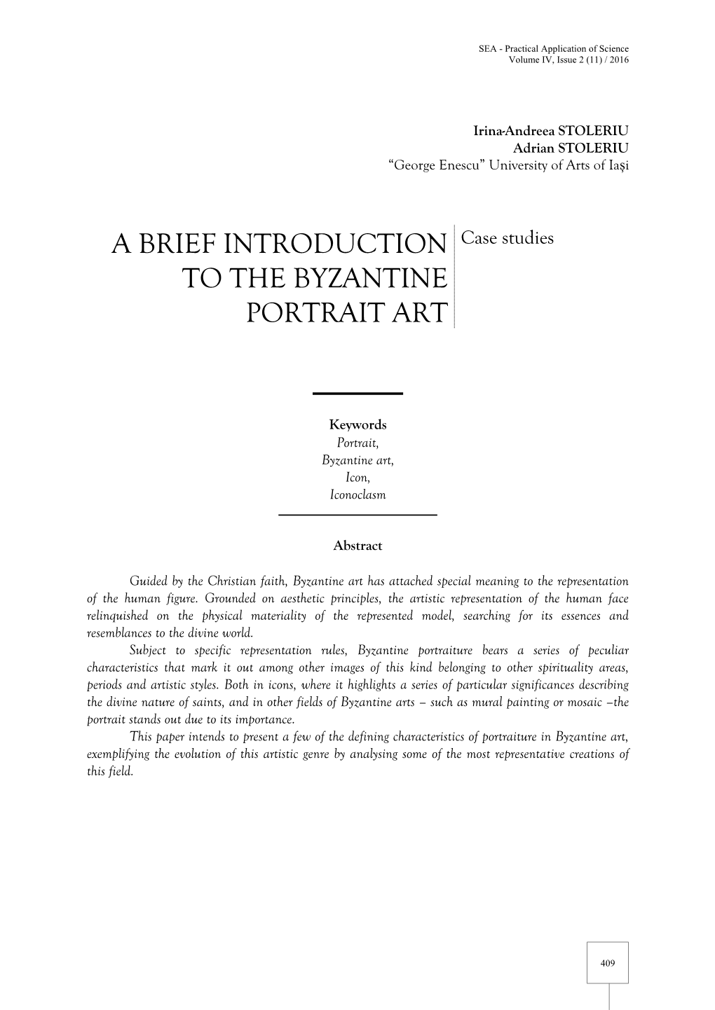 A Brief Introduction to the Byzantine Portrait