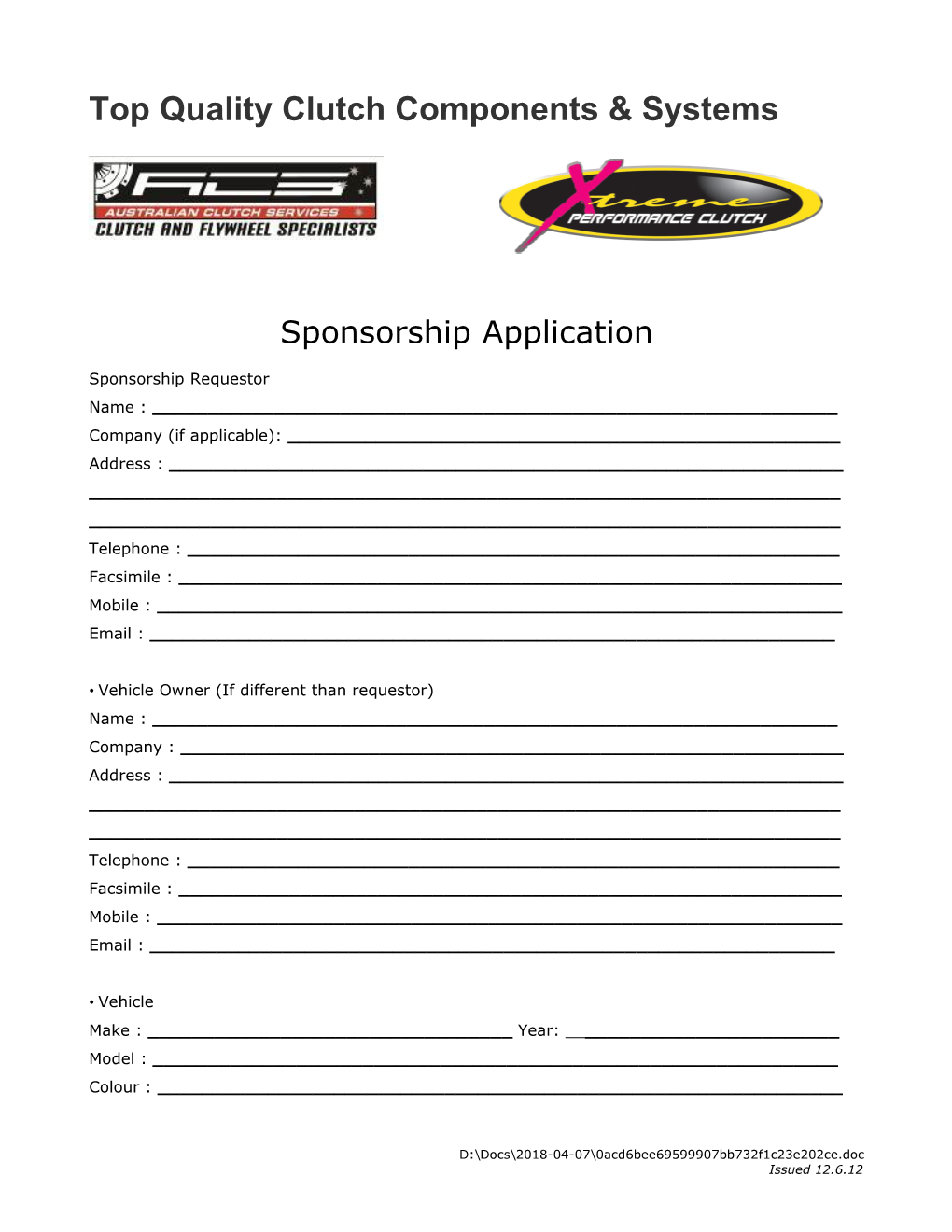 Sponsorship Application s1