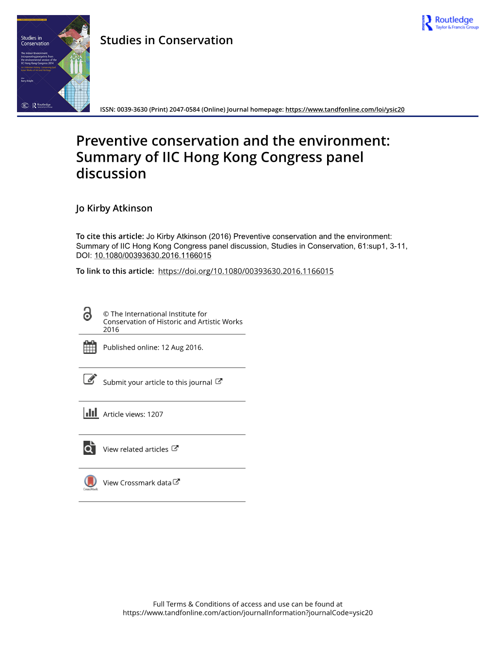 Summary of IIC Hong Kong Congress Panel Discussion
