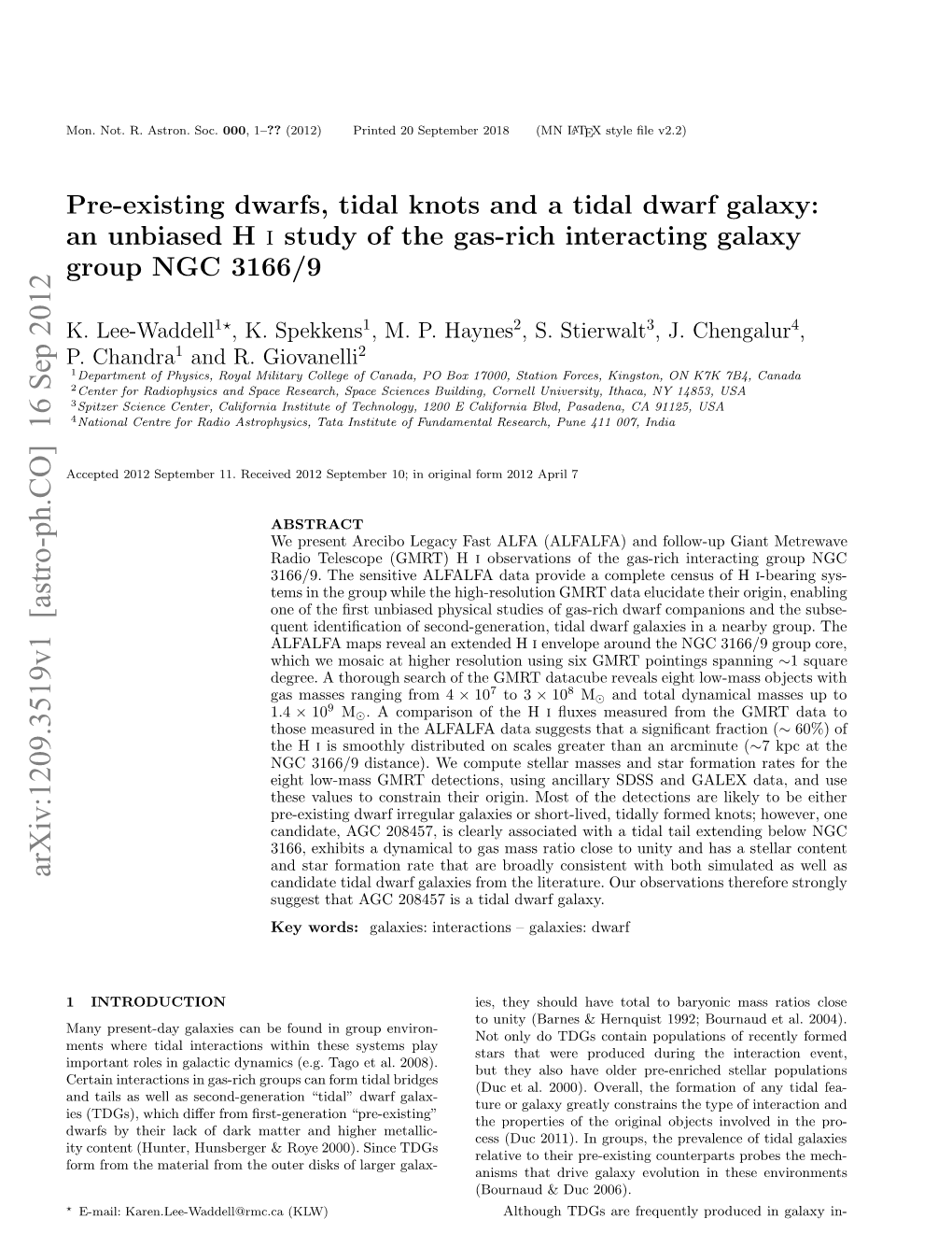 Pre-Existing Dwarfs, Tidal Knots and a Tidal Dwarf Galaxy: an Unbiased HI